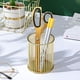 thumbnail image 3 of Portalápices de metal dorado para escritorio, vaso para brochas de maquillaje, portalápices, organizador de oficina y hogar, 3 of 8