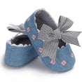 thumbnail image 5 of Baby Girls Princess Dress Shoes with Embroidered Floral, Infant Anti-Slip Flats with Bow First Walkers Crib Shoes, 5 of 5