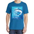 thumbnail image 2 of Wild Bobby, Fresh Water Swordfish Atlantic Pacific, Fish, Garment-Dyed Washed Look Short Sleeve Tees, Cobalt, Large, 2 of 3