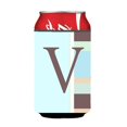 thumbnail image 1 of Letter V Initial Monogram - Blue Stripes Can or Bottle  Hugger, 1 of 1