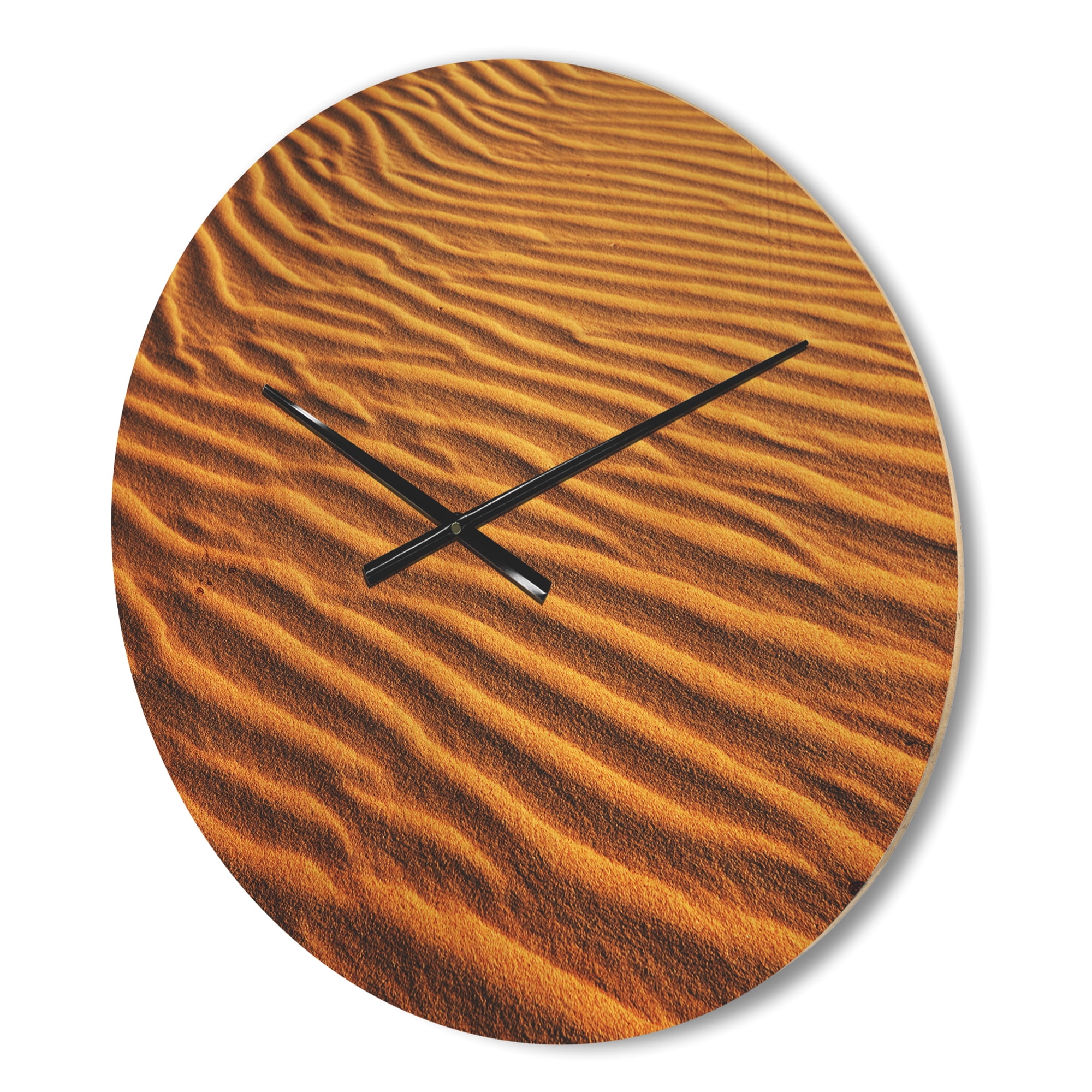 Designart 'Beautiful Sand Desert Dunes Landscape' Modern Wood Wall Clock