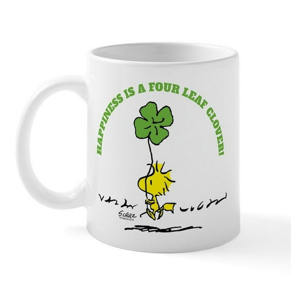 CafePress - Happiness Is A Four Leaf Clover Mugs - 11 oz Ceramic Mug - Novelty Coffee Tea Cup