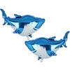 Large Shark Splash Balloons Set for Birthday Party Decorations, 2 Giant Shark Foil Mylar Balloons Shark Party Decorations Shark Mylar Balloons Birthday for Birthday Party Supplies
