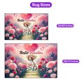 thumbnail image 5 of Hello Valentine’s Day Brittany Spaniel Flower Crown Romantic Pink Floral Indoor Rug Brittany Dog Lover Gifts Idea Carpet Living Bed Room Sofa Home Decor - 00031, 5 of 5
