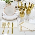 thumbnail image 5 of Hawsaiy 350PCS Rose Gold Disposable Plates and Cups Set for 50 Guests, Plastic Dinnerware with Napkins for Wedding and Party, 5 of 9