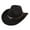 Black, variant on Western Cowboy Hat with Adjustable Brim and Distinctive Cow Head Lacing for Outdoor Enthusiasts and Everyday Wear