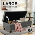 thumbnail image 4 of Ottoman with Storage, 51 Inch End of Bed Storage Ottoman , Faux Leather Upholstered Ottomans with Hinged Lid, Rectangle Long Foot Rest  for Entryway Living Room Bedroom Gray, 4 of 8