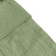thumbnail image 5 of Mens Casual Shorts Solid Color Drawstring Elastic Waist Straight Leg Linen Cargo Shorts Summer Vacation Beach Shorts with Pockets, 5 of 7
