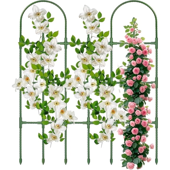 MQ Trellis for Climbing Plants Outdoor, 47.2" H*35.4" W Rustproof Sturdy Garden Arch Trellis for Potted Climbing Cucumber Tomato Rose Vegetable Flower Plant Trellises