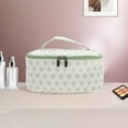 thumbnail image 5 of Bolsas de Maquillaje de Viaje de Puntos Cuadrados Ligeras Únicas 1 Pc para Viaje Blanco Verde de Poliéster, 5 of 5