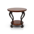 thumbnail image 4 of Furniture of America Copper Grove Finnich Traditional Cherry 28-inch Metal 1-Shelf Side Table by, 4 of 5