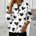 thumbnail image 3 of Craaazy Women's Valentine Half Zip Long Sleeve Sweatshirts Gifts, 3 of 5