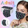 Cotonie Adult Disposable Face Masks 50PCS Adult Three-Layer Disposable Dust-Proof Protective Leopard Print Mask
