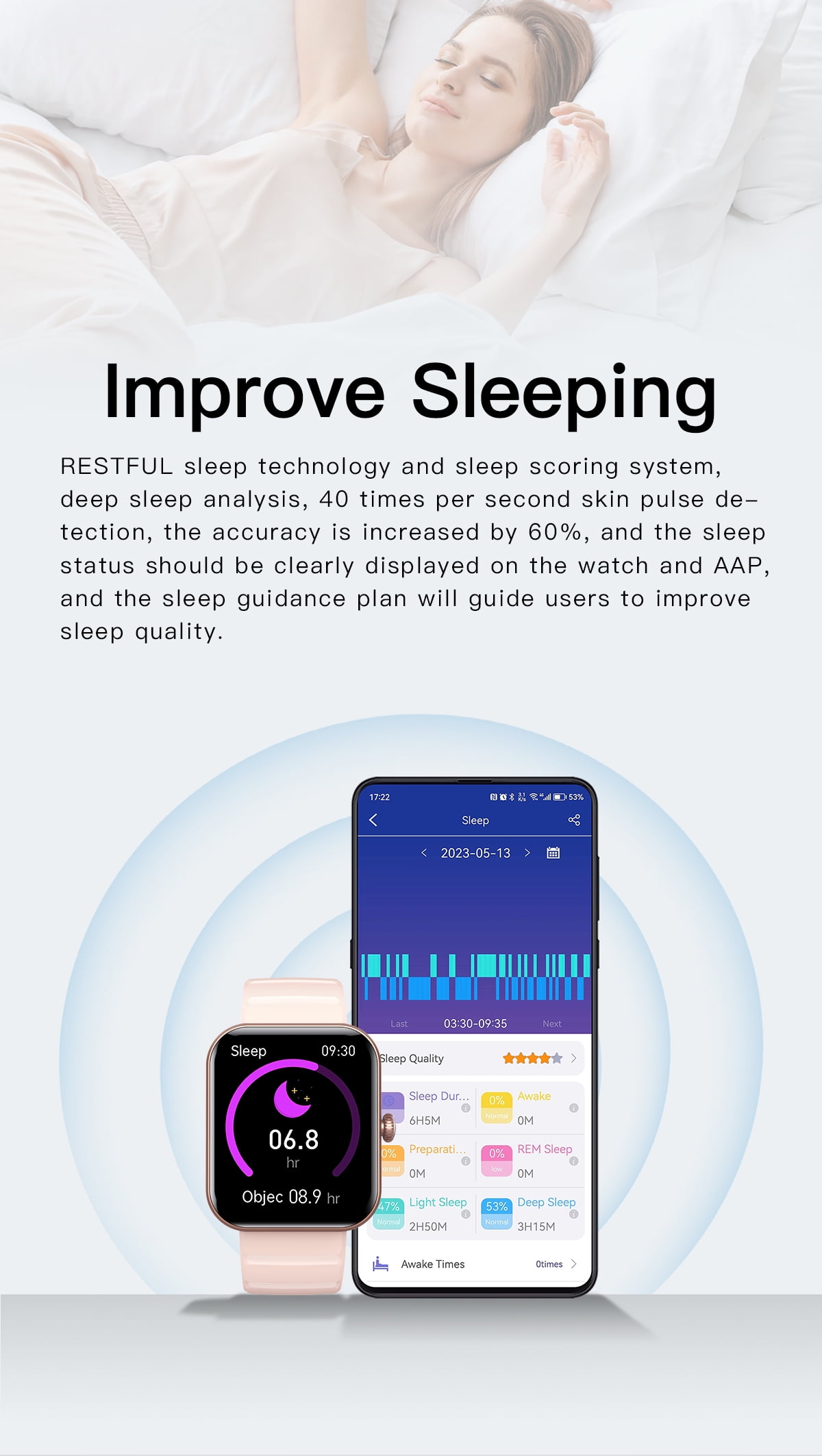 Laatikui F21PRO smart watch sports sleep monitoring exercise waterproof