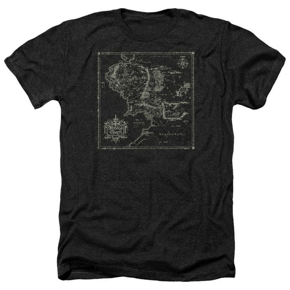 Lord Of The Rings - Map Of Me - Heather Short Sleeve Shirt - Large
