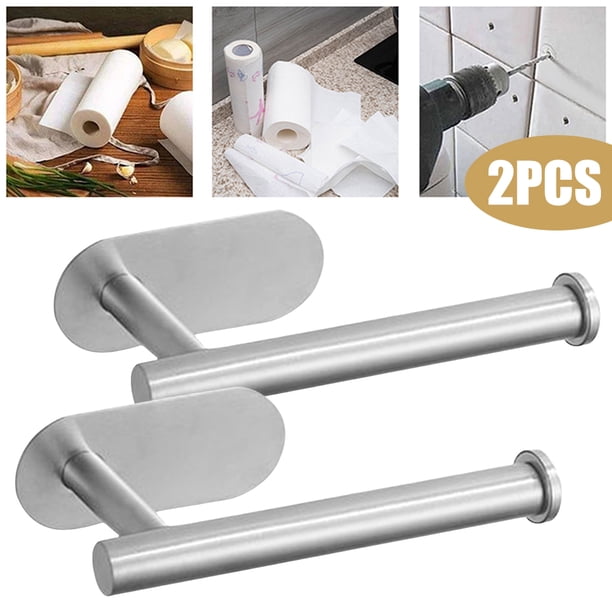 Soporte Papel Higiénico Colgador Almacenamiento Rollo Montado en La Pared para Baño (plateado)