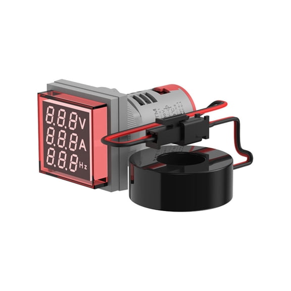 22mm Multifunctional Voltmeter Ammeter Frequency Meter with 3-Digit LED Display