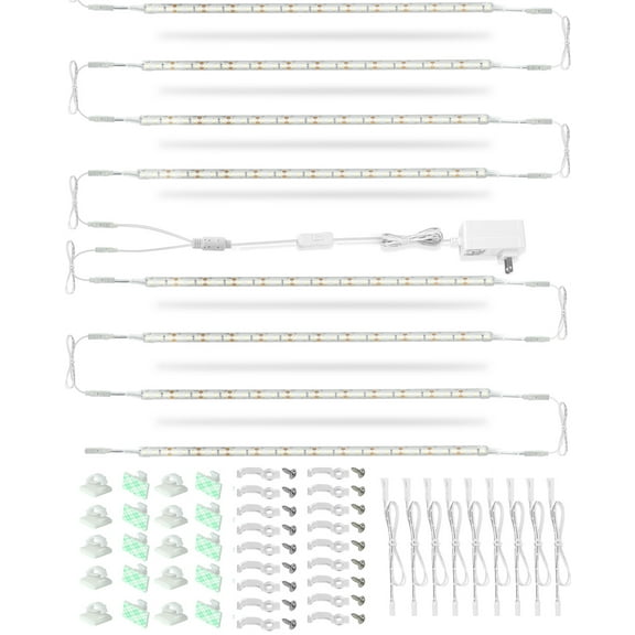 Cefrank 12-Inch Flexible LED Light Strips, 2000 lm Daylight White, Energy Efficient, 8-Count Linkable Under Cabinet Shelf Light 6000K White