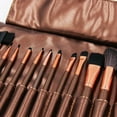 thumbnail image 2 of Cosmetic Brush Set with Vegan Leather Travel Pouch 12-Piece, 2 of 5