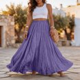 thumbnail image 5 of Women's Cotton Linen Skirt High Waist A-Line Pleated Maxi Skirts Casual Flowy Beach Vacation Skirts, S, 5 of 5