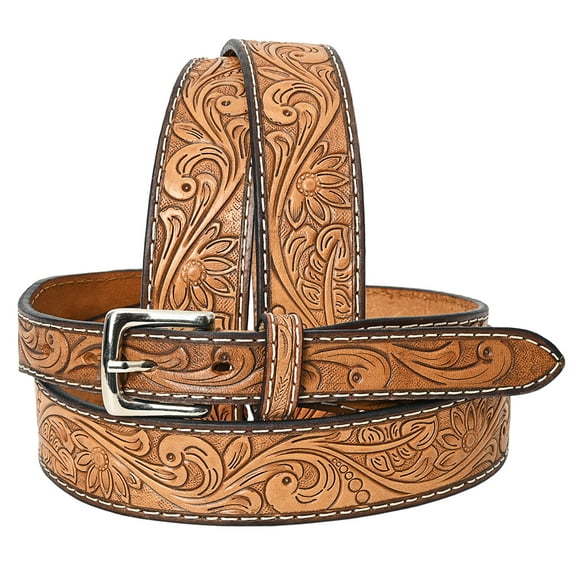 BE BAR H EQUINE Western Genuine Leather Men And Women Belt Floral