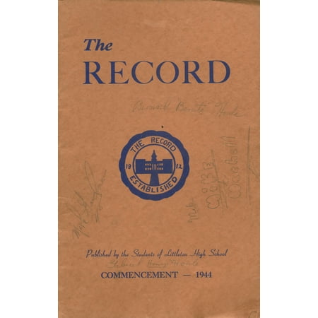 (Custom Reprint) Yearbook: 1944 Littleton High School - Record Yearbook (Littleton, NH)