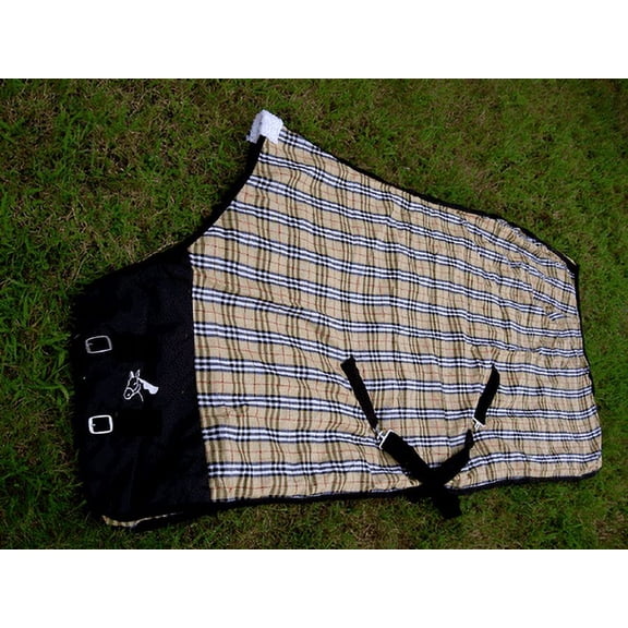 66" Horse Cotton Sheet Blanket Rug Summer Spring Tan Black 5320