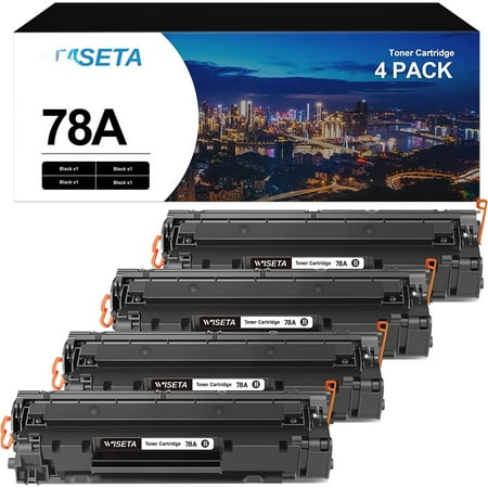 For 78A Toner Cartridges 4 Black High Yield Replacement for HP 78A CE278A Toner Cartridge | Works with HP Laserjet Pro P1566 P1606 Series HP Laserjet Pro MFP M1536 Series | CE278D 4 Black Compatible 78A CE278A Toner Cartridge Replacement for HP 78A CE278A Toner Cartridges and HP P1606dn Toner Cartridge. Compatible Printer: HP LaserJet Pro P1606dn Toner Printer  LaserJet Pro M1536dnf Toner Printer  LaserJet Pro P1606 Toner Printer  LaserJet Pro P1566 Toner Printer  LaserJet Pro P1560 Toner Printer  LaserJet Pro M1536 MFP Toner Printer Page Yield: 2 100 pages per black CE278A 78A toner cartridge Replacement for HP CE278A Toner Cartridgeat (5% coverage). Package Contents: 4 Pack of 78A Black Toner Cartridges Compatible with HP 78A CE278A Toner Cartridges. Our CE278A 78A Toner Cartridge Black Produce Sharp Black Prints and Clear Pictures.