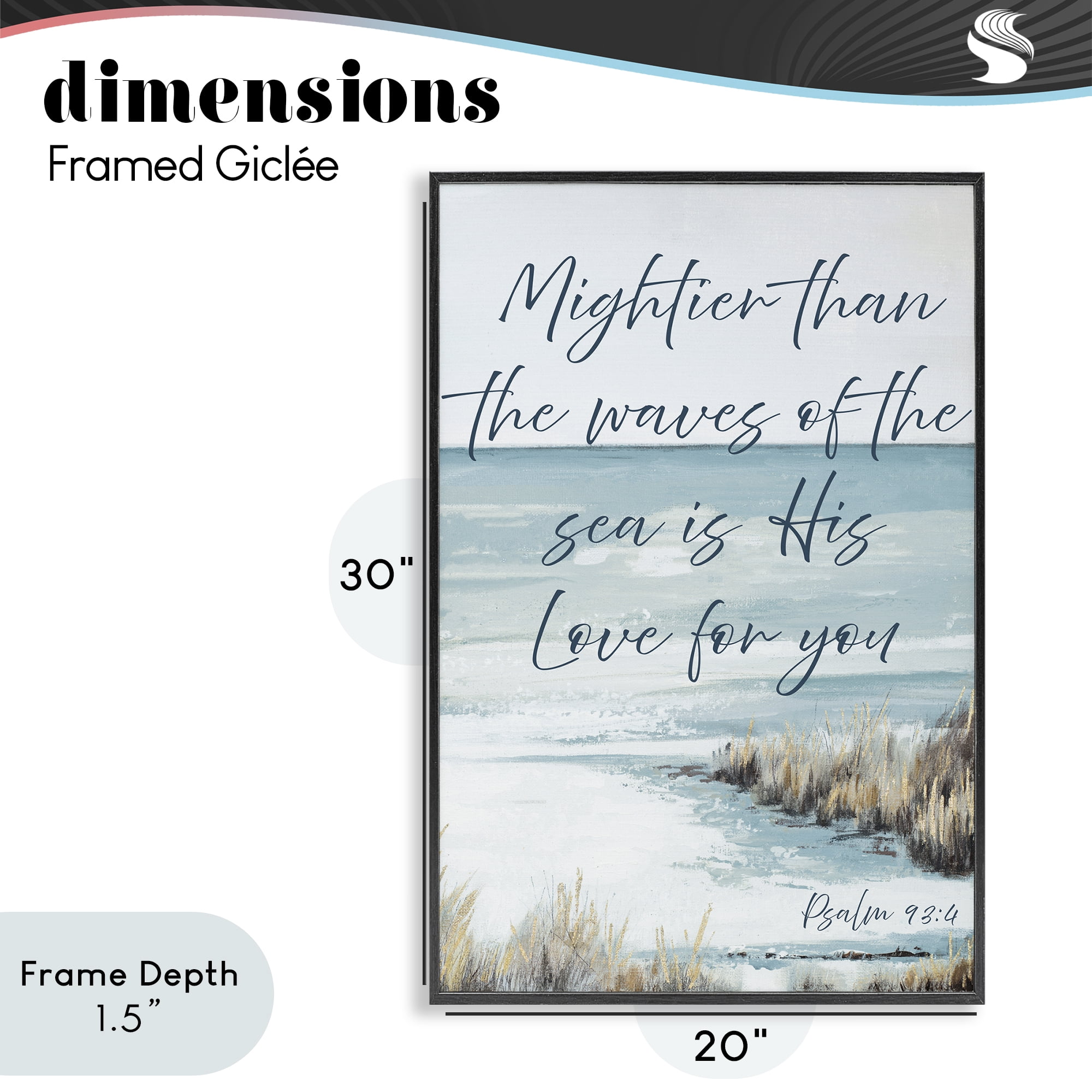 Stupell Industries Mightier Than The Waves Black Framed Giclee Art, design by Patricia Pinto