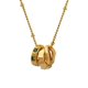 thumbnail image 1 of Colgante de acero de titanio con incrustaciones de circón, accesorios de personalidad modernos, collar versátil con hebilla de tres anillos, dorado, 1 of 4