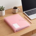 thumbnail image 4 of Loose Leaf Document File Folder Elastic Band Closure Label Pocket Paper Storage Organizer Pink, 4 of 6