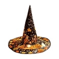 thumbnail image 2 of Witch Hat, Wizard Hat, Halloween Costumes for Adults，Funny Pumpkin Costume Accessory, Wide Brim Spire Cap, One Size Fits All for Cosplay Costume Daily Party Masquerade C, 2 of 3