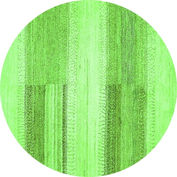 Ahgly Company Indoor Round Solid Green Modern Area Rugs, 7' Round