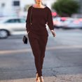thumbnail image 2 of YWDJ Cute Pants for Women Trendy Women Tracksuits Sportswear Long Sleeve Pullover Trousers Casual Suit Coffee S, 2 of 3