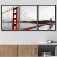 thumbnail image 3 of wall26 Framed Wall Art Print Set Black and Red San Francisco Bay Bridge Architecture &amp; Maps Country Photography Modern Chic Scenic Multicolor for Living Room, Bedroom, Office - 24"x36"x, 3 of 5