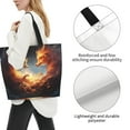 thumbnail image 3 of Balery Red And Gray Flame Fox Bolsa Tote Estilo Estético con Cremalleras, Bolsa de Hombro, Bolsa de Compras Grande y Plegable, 3 of 8