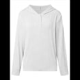 thumbnail image 2 of Sudadera con Capucha para Mujer, Informal, Holgada, de Larga, con Cuello en V y Botones, para Otoño. XL, 2 of 5