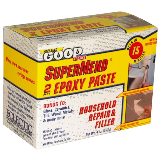 Eclectic Amazing Goop Supermend Epoxy Paste, 4 oz, Kit, White, Liquid