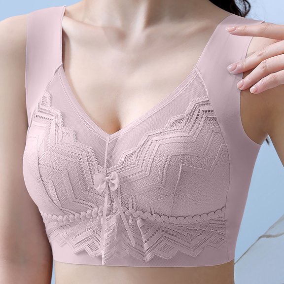 TAGOLD Summer Savings Clearance 2023! for Womens Plus Size Bra,Woman's Embroidered Glossy Comfortable Breathable Bra Underwear No Rims