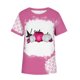 thumbnail image 3 of Fiudx Ofertas Flash Artículos En Oferta Moda Mujer Casual Cuello Redondo Impresión Blusa Manga Corta Camiseta Verano Tops, 3 of 4