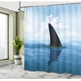 thumbnail image 4 of Ambesonne Shark Shower Curtain, Fin Sea Surface Danger, 69"Wx84"L, Pale Blue Violet, 4 of 4