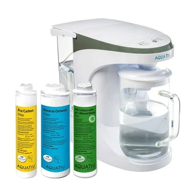 AquaTru Carafe Alkaline Countertop Water Purifier 4-Stage RO 4-Stage Ultra Reverse Osmosis BPA Free