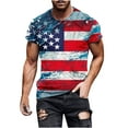 thumbnail image 2 of cllios Independence Day Shirts for Men Big and Tall 4th of July Patriotic Shirt American Flag Short Sleeve Graphic Tees Summer Round Neck Workout Tops, 2 of 5
