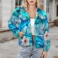 thumbnail image 3 of Jackets for Women Winter Coat Jackets Flannel Stand Collar Jacket(Shark And Flower,Size:S-4XL), 3 of 7