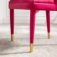 thumbnail image 6 of Velvet Leisure Single Chair with Solid Wood Foot, Upholstered Lounge Vanity Chair with Curved Backrest for Living Room Make-up Studying, Red, 6 of 7