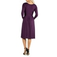 thumbnail image 2 of 24/7 Comfort Apparel Women's Midi Length Fit N Flare Pocket Dress, 2 of 4