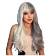 thumbnail image 1 of 70cm Gray White Bangs Long Curly Hair High Temperature Silk Rose Net Wig, 1 of 5