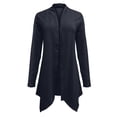 thumbnail image 4 of Baqcunre Women's Solid Color Loose Long-Sleeved Draped Open Front Cardigan Coats for Women Long Cardigan Jackets for Women Cardigan for Women,Navy,M, 4 of 5