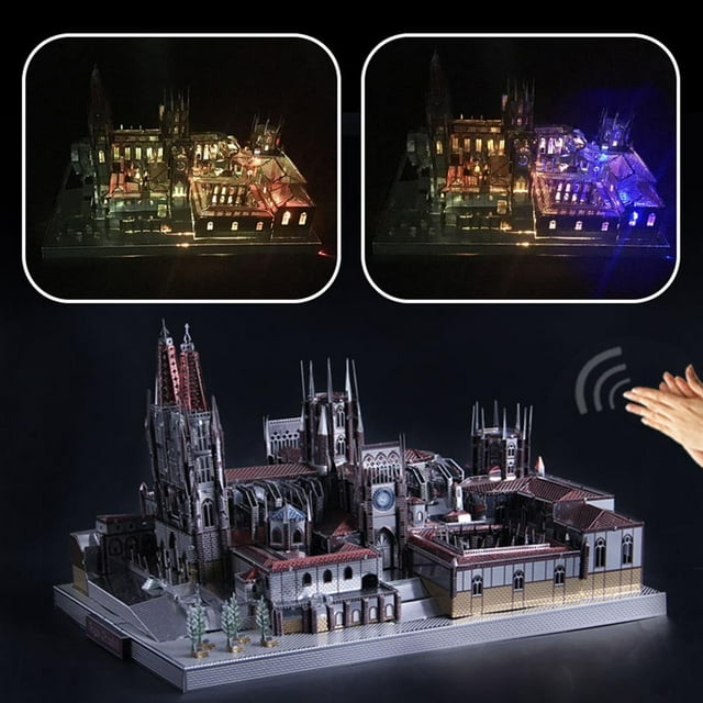 Modelo de Arquitectura de Metal de Construcción de Casas en 3D con 229 Piezas de Pieza, Sin Necesidad de Pegamento Ni Soldadura, Dura perfke Kits de estatua de escultura de metal 3D