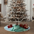 thumbnail image 5 of Daiia Dog Wrapped in Towel Drawing Merry Christmas Tree Skirt , Xmas Large Lace-up Tree Skirt, Santa Snowflakes Rustic Home Decorations New Year Party Farmhouse Decor-36", 5 of 7